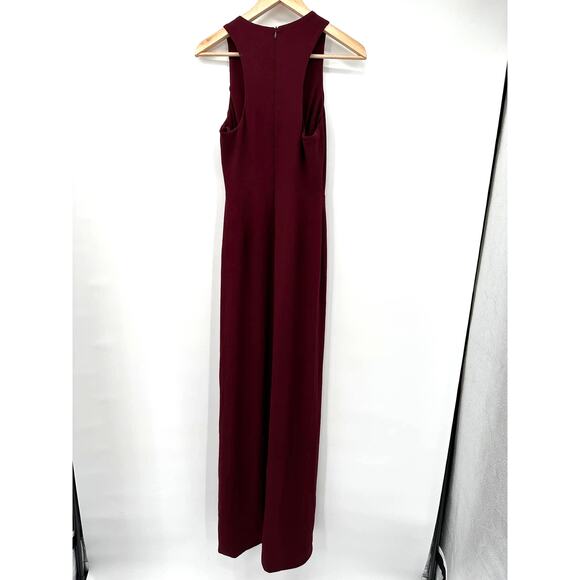 DRESS THE POPULATION Ariel Racerback Faux Wrap Crepe Gown Bridesmaid Dress // S - Picture 7 of 10